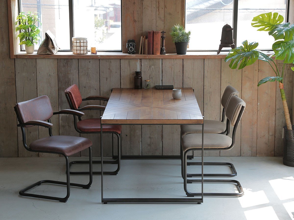 【ノットアンティークス/knot antiques / CRASH GATE / GOODS】のGYPSY DINING TABLE / ジプシー ダイニングテーブル アシンメトリー柄天板 + No.2脚(スチール丸脚) インテリア・キッズ・メンズ・レディースファッション・服の通販 founy(ファニー) 　アシンメトリー　Asymmetry　テーブル　Table　ビンテージ　Vintage　モダン　Modern　モチーフ　Motif　ホーム・キャンプ・アウトドア・お取り寄せ　Home,Garden,Outdoor,Camping Gear　家具・インテリア　Furniture　テーブル　Table　ダイニングテーブル　Dining Table　天板参考イメージ(サイズ:幅158cm)|ID: prp329100001150999 ipo3291000000007891123