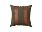 【スウィッチ/SWITCH / GOODS】のCombination Cushion Cover Stripe / コンビネーション クッションカバー ストライプパターン グリーン × ブラウン(オイルレザー)|ID: prp329100001236859 ipo3291000000035323093