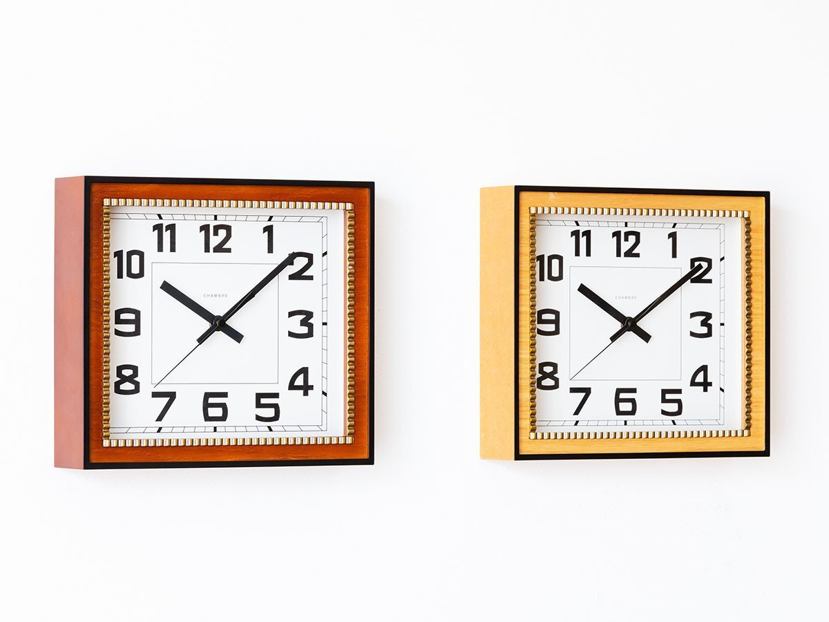 【フライミーパーラー/FLYMEe Parlor / GOODS】のWall Clock / ウォールクロック #107844 インテリア・キッズ・メンズ・レディースファッション・服の通販 founy(ファニー) 　送料無料　Free Shipping　ウッド　Wood　シンプル　Simple　スクエア　Square　モチーフ　Motif　時計　Clock　ホーム・キャンプ・アウトドア・お取り寄せ　Home,Garden,Outdoor,Camping Gear　家具・インテリア　Furniture　その他 インテリア雑貨、家具　Furniture, Interior, Others　左:カフェブラウン、右:オーク|ID: prp329100001354873 ipo3291000000007880589