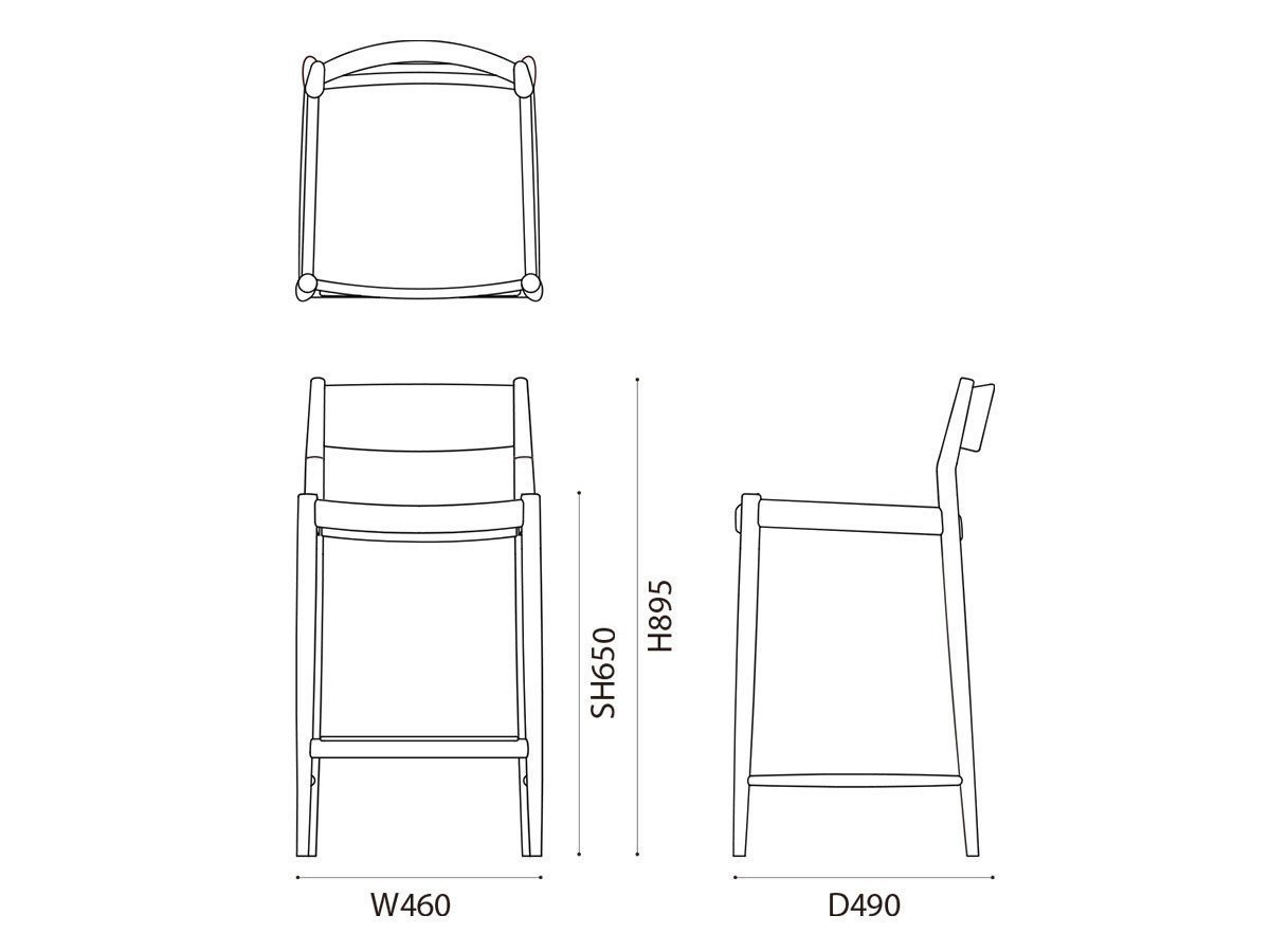 【カリモクケース/KARIMOKU CASE / GOODS】のN-BS01 / N-BS01(板座) インテリア・キッズ・メンズ・レディースファッション・服の通販 founy(ファニー) 　コレクション　Collection, Seasonal Line　スリム　Slim, Slim Fit　テーブル　Table, Dining Table　送料無料　Free Shipping　ホーム・キャンプ・アウトドア・お取り寄せ　Home Living / Home & Lifestyle / Camping Gear / Outdoor Camping　家具・インテリア　Home Furniture & Interior. Stylish & Functional Living Spaces　チェア・椅子　Seating & Chairs　カウンターチェア・ハイチェア　Bar Stools / High Stools　「ロー」寸法図|ID: prp329100001597718 ipo3291000000034485370