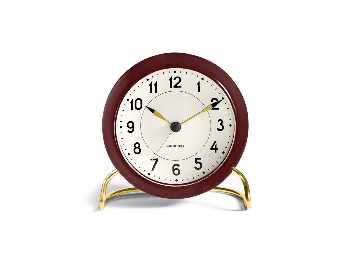 【フライミーアクセソワ/FLYMEe accessoire / GOODS】のARNE JACOBSEN Station Table Clock / アルネ・ヤコブセン ステーション テーブルクロック(カラーモデル) インテリア・キッズ・メンズ・レディースファッション・服の通販 founy(ファニー) 　ガラス　Glass　コレクション　Collection　シンプル　Simple　テーブル　Table　時計　Clock　モダン　Modern　送料無料　Free Shipping　ホーム・キャンプ・アウトドア・お取り寄せ　Home,Garden,Outdoor,Camping Gear　家具・インテリア　Furniture　その他 インテリア雑貨、家具　Furniture, Interior, Others　バーガンディ|ID: prp329100001832650 ipo3291000000010251434