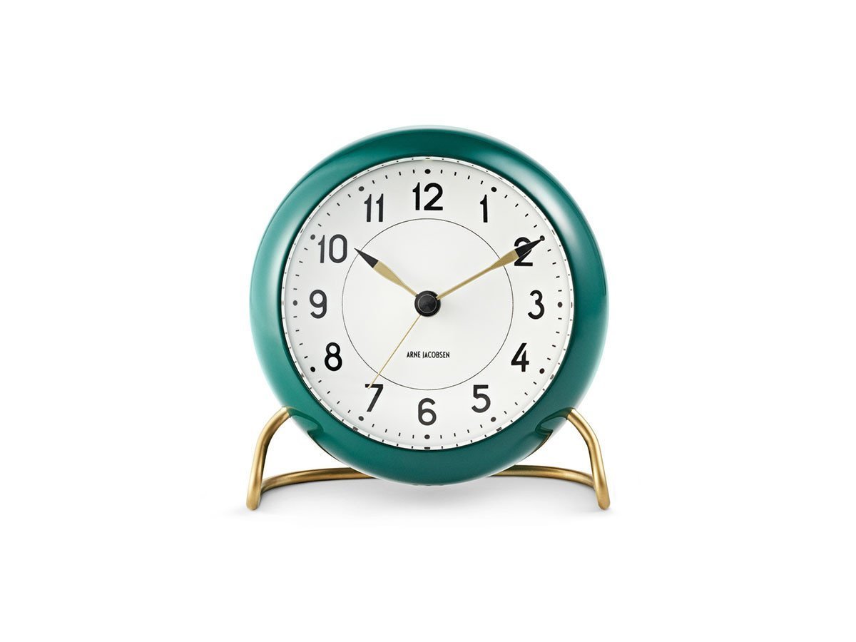 【フライミーアクセソワ/FLYMEe accessoire / GOODS】のARNE JACOBSEN Station Table Clock / アルネ・ヤコブセン ステーション テーブルクロック(カラーモデル) インテリア・キッズ・メンズ・レディースファッション・服の通販 founy(ファニー) 　ガラス　Glass　コレクション　Collection　シンプル　Simple　テーブル　Table　時計　Clock　モダン　Modern　送料無料　Free Shipping　ホーム・キャンプ・アウトドア・お取り寄せ　Home,Garden,Outdoor,Camping Gear　家具・インテリア　Furniture　その他 インテリア雑貨、家具　Furniture, Interior, Others　グリーン|ID: prp329100001832650 ipo3291000000010251435