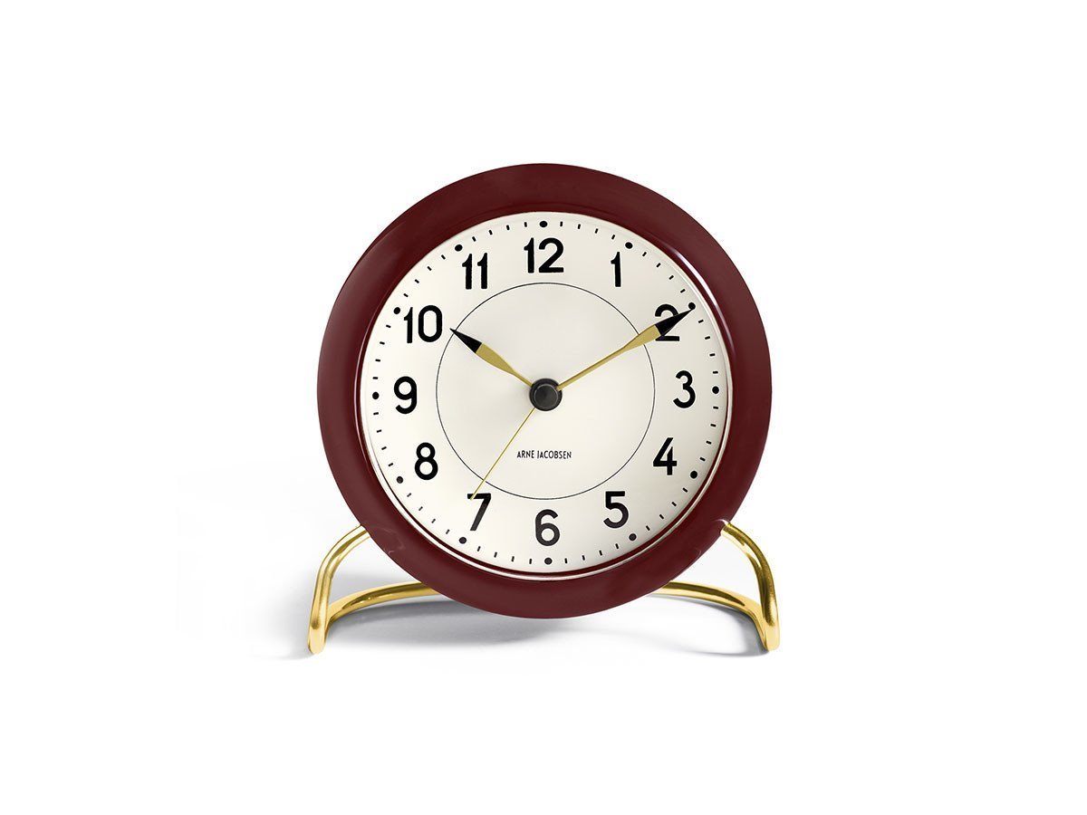 【フライミーアクセソワ/FLYMEe accessoire / GOODS】のARNE JACOBSEN Station Table Clock / アルネ・ヤコブセン ステーション テーブルクロック(カラーモデル) インテリア・キッズ・メンズ・レディースファッション・服の通販 founy(ファニー) 　ガラス　Glass　コレクション　Collection　シンプル　Simple　テーブル　Table　時計　Clock　モダン　Modern　送料無料　Free Shipping　ホーム・キャンプ・アウトドア・お取り寄せ　Home,Garden,Outdoor,Camping Gear　家具・インテリア　Furniture　その他 インテリア雑貨、家具　Furniture, Interior, Others　バーガンディ|ID: prp329100001832650 ipo3291000000030177185