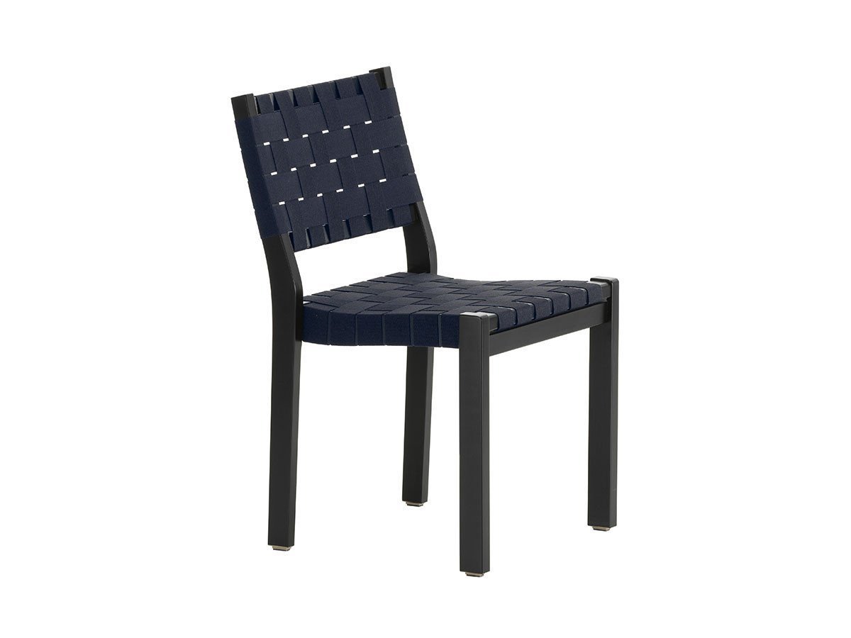 【アルテック/artek / GOODS】のCHAIR 611 / 611 チェア インテリア・キッズ・メンズ・レディースファッション・服の通販 founy(ファニー) 　送料無料　Free Shipping　フレーム　Flame　リネン　Linen　ホーム・キャンプ・アウトドア・お取り寄せ　Home,Garden,Outdoor,Camping Gear　家具・インテリア　Furniture　チェア・椅子　Chair　ダイニングチェア　Dining Chair　本体:ブラックラッカー|背座:ブラック / ブルー|ID: prp329100002052119 ipo3291000000012629943