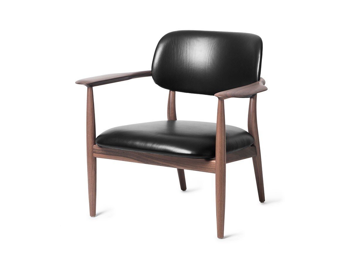 【ステラワークス/Stellar Works / GOODS】のSlow Lounge Chair / スロウ ラウンジチェア インテリア・キッズ・メンズ・レディースファッション・服の通販 founy(ファニー) 　送料無料　Free Shipping　コレクション　Collection　スリム　Slim　フォルム　Form　モダン　Modern　ホーム・キャンプ・アウトドア・お取り寄せ　Home,Garden,Outdoor,Camping Gear　家具・インテリア　Furniture　チェア・椅子　Chair　ラウンジチェア　Lounge Chair　張地:クリスタル 9894 ブラック(レザー B)、フレーム:ウォルナット(ナチュラル)|ID: prp329100002184537 ipo3291000000030241843