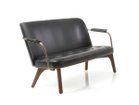【ステラワークス/Stellar Works / GOODS】のUtility Lounge Chair Two Seater / ユーティリティ ラウンジチェア 2シーター 張地:クリスタル 9893 ブラック(レザー B)、脚部:ウォルナット(ナチュラル)|ID:prp329100002184630