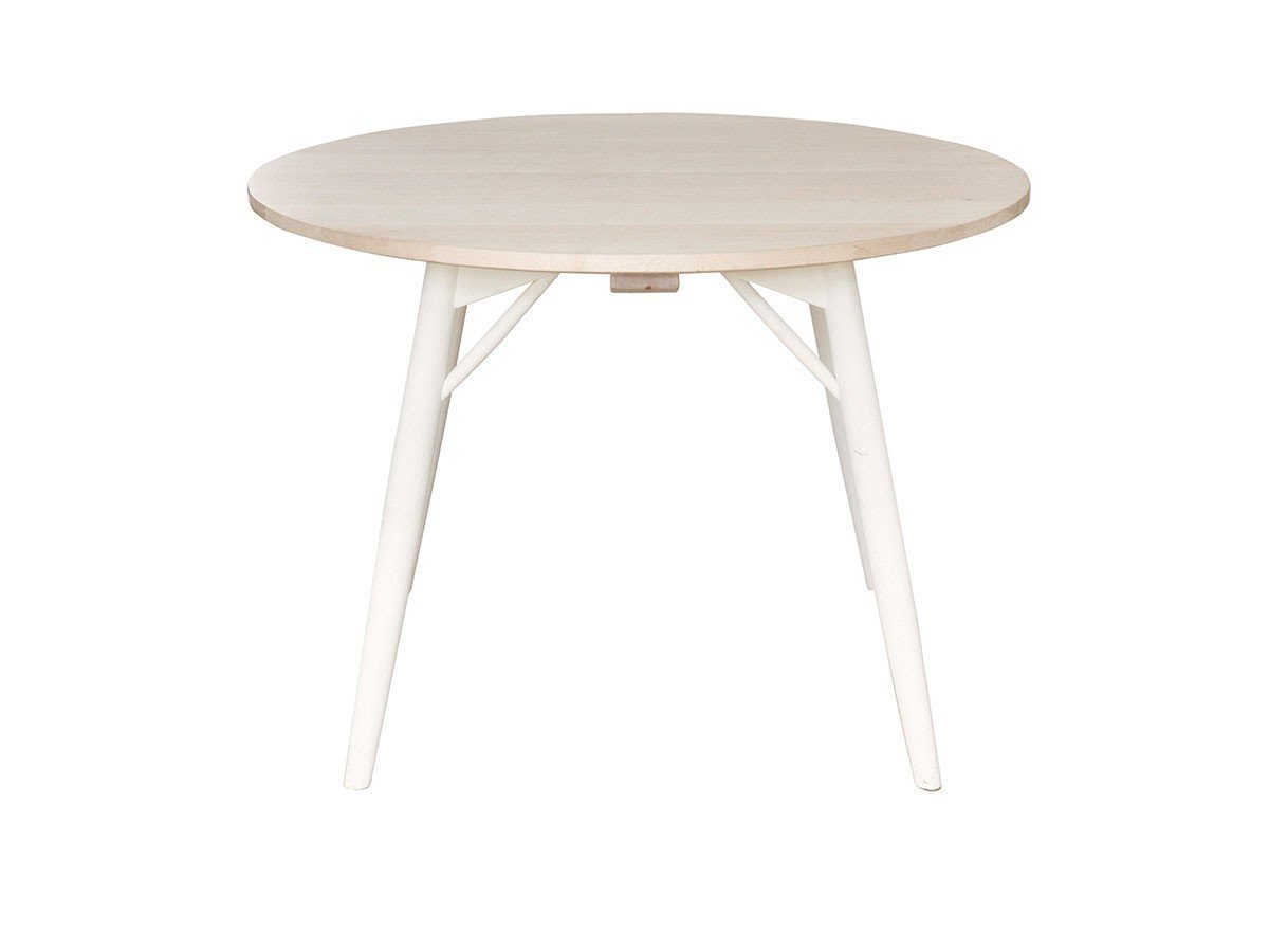 【北の住まい設計社/KITANOSUMAISEKKEISHA / GOODS】のRound Table / ラウンド テーブル インテリア・キッズ・メンズ・レディースファッション・服の通販 founy(ファニー) 　オイル　Oil　テーブル　Table　パウダー　Powder　ラウンド　Round　ホーム・キャンプ・アウトドア・お取り寄せ　Home,Garden,Outdoor,Camping Gear　家具・インテリア　Home Furniture & Interior. Stylish & Functional Living Spaces　テーブル　Table　ダイニングテーブル　Dining Table　天板:イタヤカエデ(ソープ仕上)、脚部:ホワイト(エッグテンペラ塗装)、サイズ:直径105cm|ID: prp329100002286796 ipo3291000000032087647