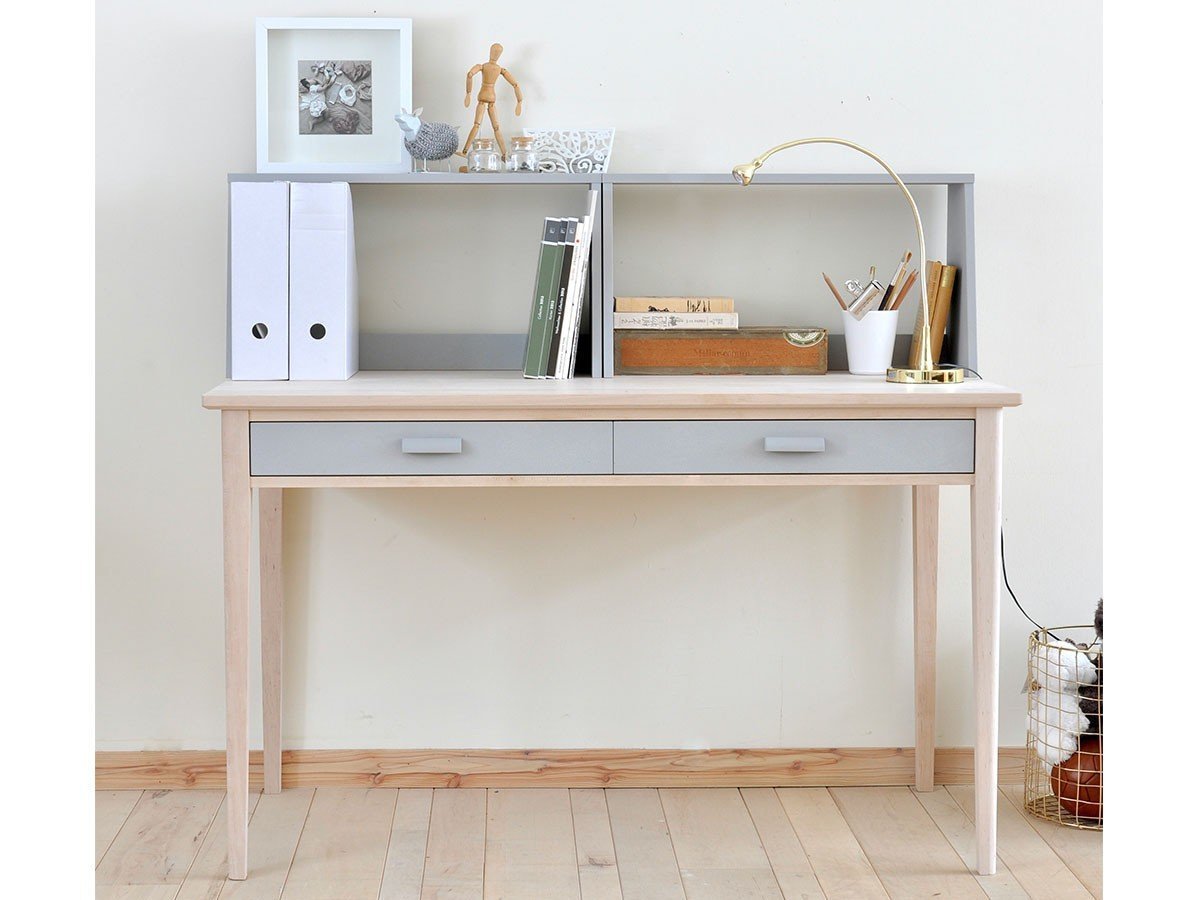 【北の住まい設計社/KITANOSUMAISEKKEISHA / GOODS】のDesk MOA / デスク モア インテリア・キッズ・メンズ・レディースファッション・服の通販 founy(ファニー) 　オイル　Oil　シンプル　Simple　デスク　Desk　パウダー　Powder　おすすめ　Recommend　ビジネス 仕事 通勤　Business　ホーム・キャンプ・アウトドア・お取り寄せ　Home,Garden,Outdoor,Camping Gear　家具・インテリア　Furniture　その他 インテリア雑貨、家具　Furniture, Interior, Others　本体:イタヤカエデ、引出し前板:グレー(エッグテンペラ塗装)、サイズ:幅120cm|ID: prp329100002286810 ipo3291000000032087421