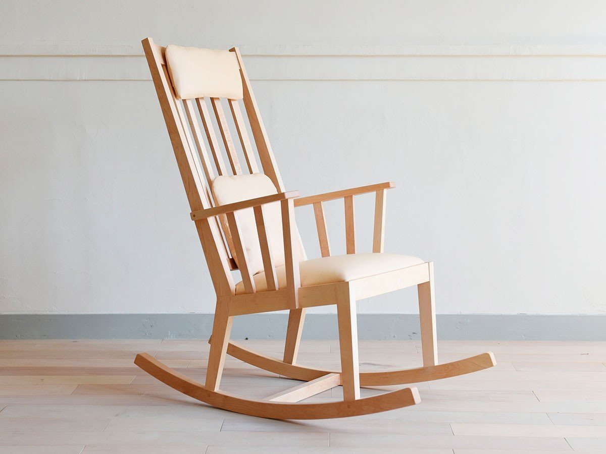 【北の住まい設計社/KITANOSUMAISEKKEISHA / GOODS】のM-chair Rocking / エムチェア ロッキング インテリア・キッズ・メンズ・レディースファッション・服の通販 founy(ファニー) 　クッション　Cushion, Throw Pillow　ファブリック　Fabric, Textile　フェザー　Feather, Feather Detail　フェルト　Felt, Felt Fabric　フレーム　Frame, Outline　リネン　Linen, Linen Fabric　ホーム・キャンプ・アウトドア・お取り寄せ　Home Living / Home & Lifestyle / Camping Gear / Outdoor Camping　家具・インテリア　Home Furniture & Interior. Stylish & Functional Living Spaces　チェア・椅子　Seating & Chairs　ロッキングチェア・ゆりかご椅子　Rocking Chairs & Gliders　張地:ナチュラル(革ランク)、フレーム:イタヤカエデ|ID: prp329100002286814 ipo3291000000032087374