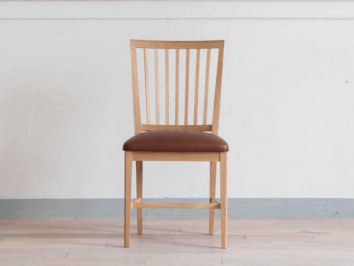 【北の住まい設計社/KITANOSUMAISEKKEISHA / GOODS】のGrace Chair / グレース チェア 張座 インテリア・キッズ・メンズ・レディースファッション・服の通販 founy(ファニー) 　シンプル　Simple　デスク　Desk　ファブリック　Fabric　フェルト　Felt　リネン　Linen　送料無料　Free Shipping　おすすめ　Recommend　ホーム・キャンプ・アウトドア・お取り寄せ　Home,Garden,Outdoor,Camping Gear　家具・インテリア　Furniture　チェア・椅子　Chair　ダイニングチェア　Dining Chair　張地:ブラウン(革ランク)、フレーム:ナラ(オイル仕上)|ID: prp329100002286821 ipo3291000000014645794