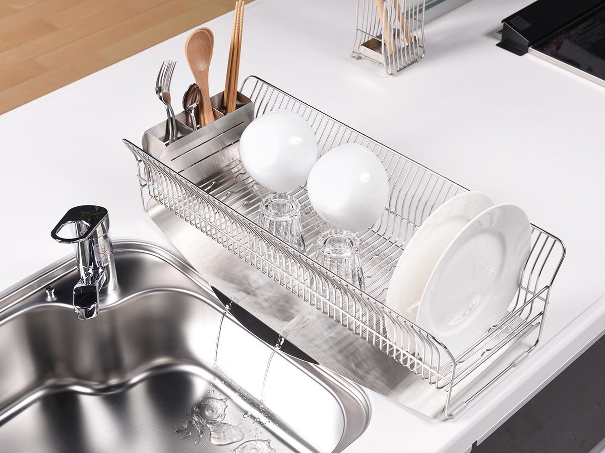 【フライミーアクセソワ/FLYMEe accessoire / GOODS】のDish Drainer / 水切りラック 縦置きロングタイプ 箸立て付 #110692 人気、トレンドファッション・服の通販 founy(ファニー) 　送料無料　Free Shipping　フレーム　Frame, Outline　ロング　Long, Long-Length　ワイヤー　Wire, Wired Bra　ホーム・キャンプ・アウトドア・お取り寄せ　Home Living / Home & Lifestyle / Camping Gear / Outdoor Camping　キッチン・ダイニング　Kitchen & Dining Essentials. Stylish & Functional Tableware　キッチン収納　Kitchen Storage　other-3|ID: prp329100002411523 ipo3291000000031503506