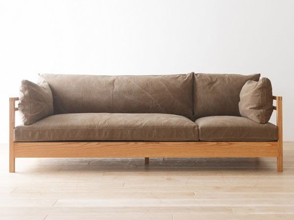 【広松木工/Hiromatsu Furniture / GOODS】のRIPOSO / リポーゾ ソファ 196 インテリア・キッズ・メンズ・レディースファッション・服の通販 founy(ファニー) 　ヴィンテージ　Vintage　クッション　Cushion　ファブリック　Fabric　フレーム　Flame　ルーズ　Loose　ホーム・キャンプ・アウトドア・お取り寄せ　Home,Garden,Outdoor,Camping Gear　家具・インテリア　Furniture　その他 インテリア雑貨、家具　Furniture, Interior, Others　張地:ブラウン / (ピエトラ)、フレーム:オーク|ID: prp329100002527997 ipo3291000000030187263