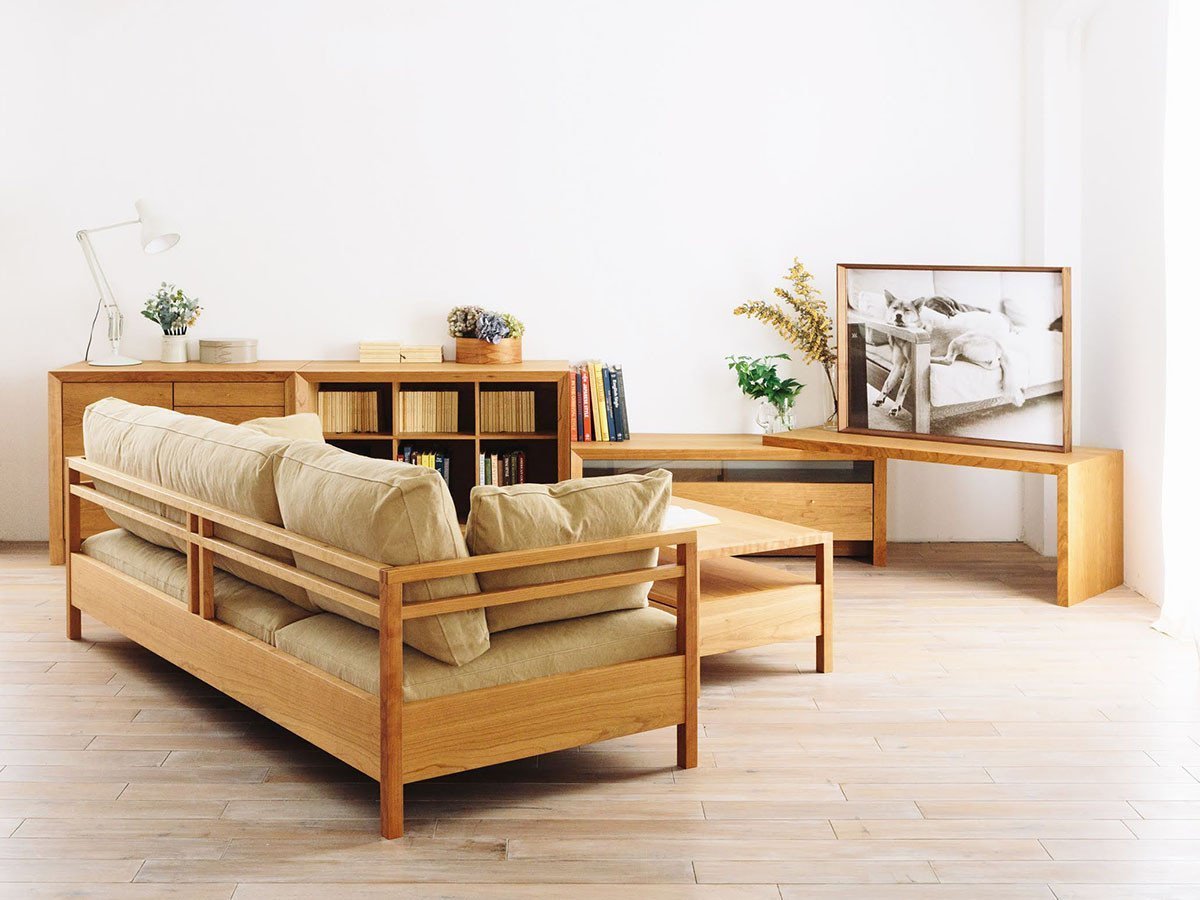 【広松木工/Hiromatsu Furniture / GOODS】のRIPOSO / リポーゾ ソファ 196 インテリア・キッズ・メンズ・レディースファッション・服の通販 founy(ファニー) 　ヴィンテージ　Vintage　クッション　Cushion　ファブリック　Fabric　フレーム　Flame　ルーズ　Loose　ホーム・キャンプ・アウトドア・お取り寄せ　Home,Garden,Outdoor,Camping Gear　家具・インテリア　Furniture　その他 インテリア雑貨、家具　Furniture, Interior, Others　張地:ベージュ / BE(ピエトラ)、フレーム:チェリー|ID: prp329100002527997 ipo3291000000030187289
