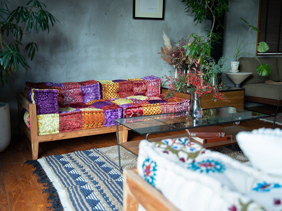 【アデペシュ/a.depeche / GOODS】のblock multi sofa center / ブロックマルチソファ センター(パッチワークミックス) 人気、トレンドファッション・服の通販 founy(ファニー) 　インド　Indian Textile　ウッド　Wooden Design　クッション　Cushion, Throw Pillow　シンプル　Simple, Minimal　センター　Center, Center Line　パッチワーク　Patchwork, Mixed Fabric　ブロック　Block, Solid Block Pattern　ミックス　Mix, Mixed Style　ホーム・キャンプ・アウトドア・お取り寄せ　Home Living / Home & Lifestyle / Camping Gear / Outdoor Camping　家具・インテリア　Home Furniture & Interior. Stylish & Functional Living Spaces　ソファー　Couches & Sofas　other-5|ID: prp329100002606855 ipo3291000000031501614