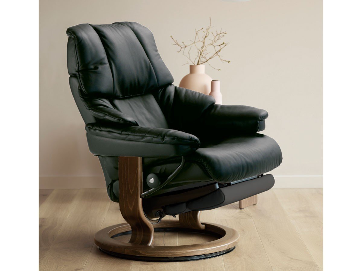 【ストレスレス/Stressless / GOODS】のStressless Reno Classic Power Leg & Back / ストレスレス レノ パワー レッグ & バッグ Mサイズ 人気、トレンドファッション・服の通販 founy(ファニー) 　クラシック　Classic　コンパクト　Compact　おすすめ　Recommend　エレガント 上品　Elegant　ホーム・キャンプ・アウトドア・お取り寄せ　Home,Garden,Outdoor,Camping Gear　家具・インテリア　Home Furniture & Interior. Stylish & Functional Living Spaces　チェア・椅子　Chair　リクライニングチェア　Recliner Chair　other-4|ID: prp329100002667435 ipo3291000000031500821