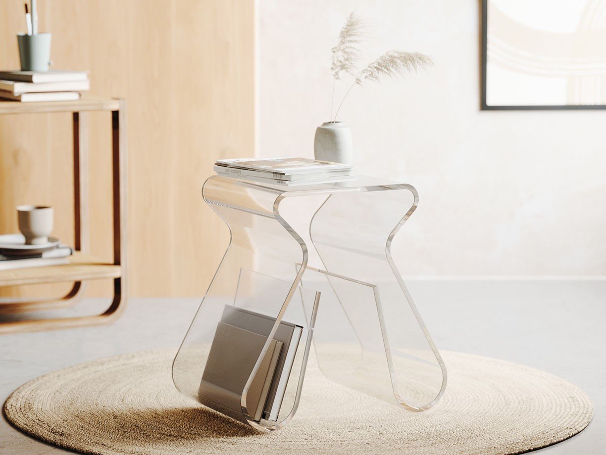 【アンブラ/ANNEBRA】のMagino Stool & Magazine Rack / マジノ スツール & マガジンラック 人気、トレンドファッション・服の通販 founy(ファニー) 　送料無料　Free Shipping　アクリル　Acrylic Material　エレガント 上品　Elegant　テーブル　Table, Dining Table　フォルム　Silhouette, Form　雑誌　Magazine, Fashion Magazine　ホーム・キャンプ・アウトドア・お取り寄せ　Home Living / Home & Lifestyle / Camping Gear / Outdoor Camping　家具・インテリア　Home Furniture & Interior. Stylish & Functional Living Spaces　チェア・椅子　Seating & Chairs　スツール・バースツール　Stools & Bar Stools　ホーム・キャンプ・アウトドア・お取り寄せ　Home Living / Home & Lifestyle / Camping Gear / Outdoor Camping　家具・インテリア　Home Furniture & Interior. Stylish & Functional Living Spaces　テーブル　Dining, Coffee & Side Tables　サイドテーブル・ナイトテーブル　Side & End Tables　ホーム・キャンプ・アウトドア・お取り寄せ　Home Living / Home & Lifestyle / Camping Gear / Outdoor Camping　家具・インテリア　Home Furniture & Interior. Stylish & Functional Living Spaces　収納家具・キャビネット　Storage Furniture　シェルフ・オープンラック・収納棚　Open Shelf Rack　ホーム・キャンプ・アウトドア・お取り寄せ　Home Living / Home & Lifestyle / Camping Gear / Outdoor Camping　家具・インテリア　Home Furniture & Interior. Stylish & Functional Living Spaces　収納家具・キャビネット　Storage Furniture　本棚・マガジンスタンド　Bookshelf/Magazine Rack　other-4|ID: prp329100002728674 ipo3291000000031500526