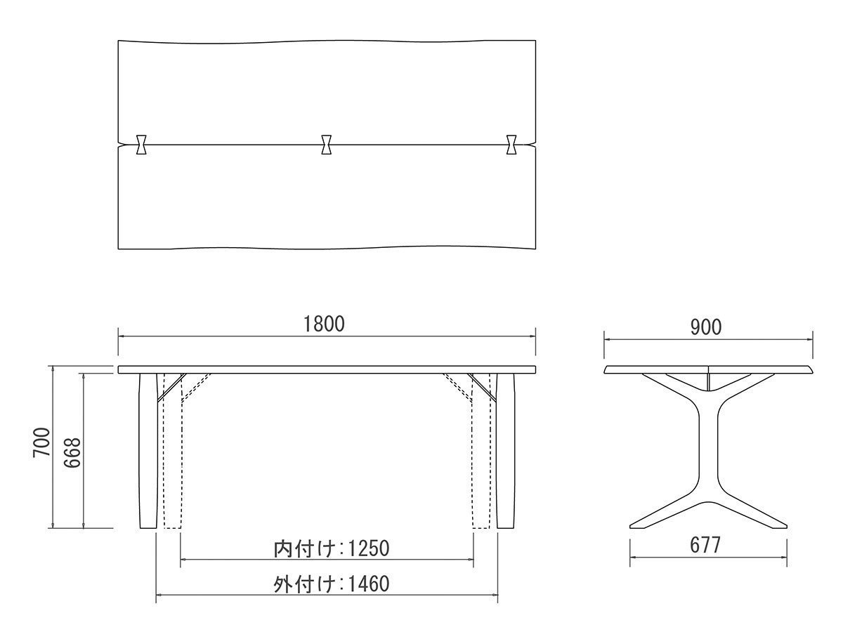 【フライミー ジャパン スタイル/FLYMEe Japan-Style / GOODS】のDINING TABLE / ダイニングテーブル #111523 インテリア・キッズ・メンズ・レディースファッション・服の通販 founy(ファニー) 　スタイリッシュ　Stylish　テーブル　Table　ホーム・キャンプ・アウトドア・お取り寄せ　Home,Garden,Outdoor,Camping Gear　家具・インテリア　Furniture　テーブル　Table　ダイニングテーブル　Dining Table　「幅180cm」寸法図|ID: prp329100002883728 ipo3291000000025332312