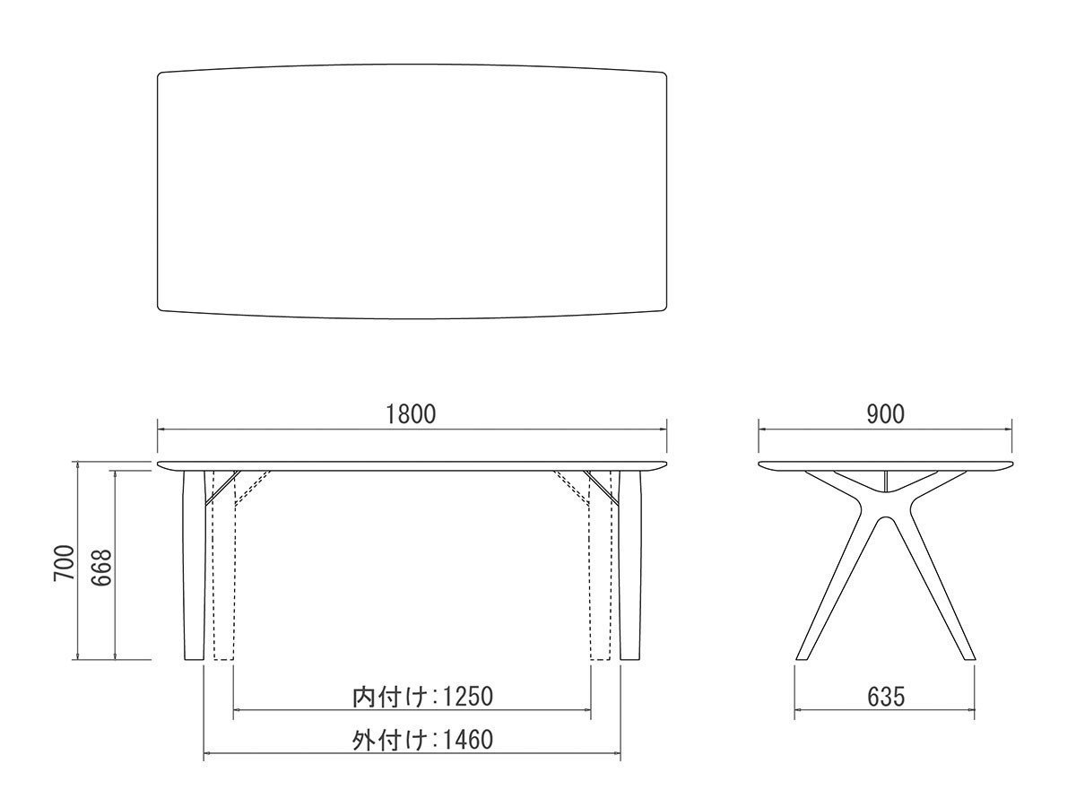 【フライミー ジャパン スタイル/FLYMEe Japan-Style / GOODS】のDINING TABLE / ダイニングテーブル #111554 インテリア・キッズ・メンズ・レディースファッション・服の通販 founy(ファニー) 　スタイリッシュ　Stylish　テーブル　Table　ラウンド　Round　ホーム・キャンプ・アウトドア・お取り寄せ　Home,Garden,Outdoor,Camping Gear　家具・インテリア　Furniture　テーブル　Table　ダイニングテーブル　Dining Table　「幅180cm」寸法図|ID: prp329100002883731 ipo3291000000025309456