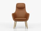 【ヴィトラ/Vitra / GOODS】のHAL Lounge Chair / ハル ラウンジチェア ルースクッション 張地:プレミアムレザー 97 コニャック(レザー L40)、脚部:ナチュラルオーク|ID:prp329100002922194