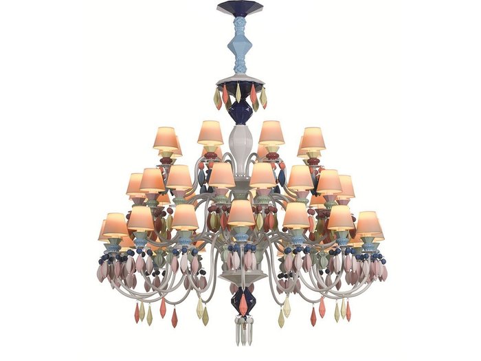 【リヤドロ/LLADRO / GOODS】のBelle de Nuit Chandelier 40 / ベル・ドゥ・ニュイ シャンデリア 40灯 インテリア・キッズ・メンズ・レディースファッション・服の通販 founy(ファニー) https://founy.com/ 送料無料 Free Shipping エレガント 上品 Elegant コレクション Collection フォルム Form レース Race 透かし Watermark ホーム・キャンプ・アウトドア・お取り寄せ Home,Garden,Outdoor,Camping Gear 家具・インテリア Furniture ライト・照明 Lighting & Light Fixtures シャンデリア Chandelier |ID: prp329100003012065 ipo3291000000030221967