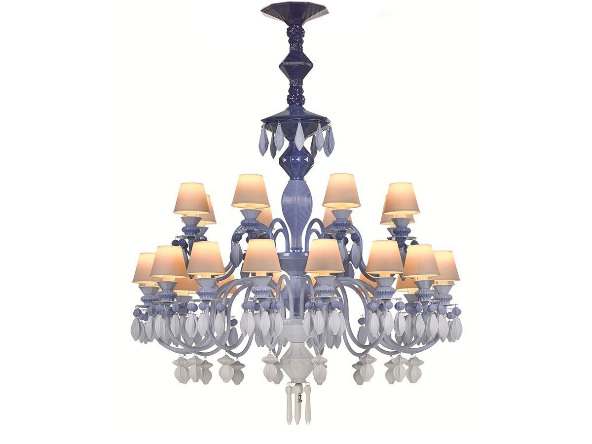 【リヤドロ/LLADRO / GOODS】のBelle de Nuit Chandelier 24 / ベル・ドゥ・ニュイ シャンデリア 24灯 インテリア・キッズ・メンズ・レディースファッション・服の通販 founy(ファニー) 　エレガント 上品　Elegant　コレクション　Collection, Seasonal Line　透かし　Cut-Out, Lacework　フォルム　Silhouette, Form　レース　Lace, Lace Fabric　送料無料　Free Shipping　ホーム・キャンプ・アウトドア・お取り寄せ　Home Living / Home & Lifestyle / Camping Gear / Outdoor Camping　家具・インテリア　Home Furniture & Interior. Stylish & Functional Living Spaces　ライト・照明　Lamps & Lighting Fixtures　シャンデリア・クリスタル照明　Chandelier / Crystal Ceiling Light　ブルー|ID: prp329100003012066 ipo3291000000033331386