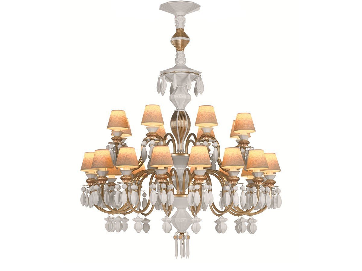 【リヤドロ/LLADRO / GOODS】のBelle de Nuit Chandelier 24 / ベル・ドゥ・ニュイ シャンデリア 24灯 インテリア・キッズ・メンズ・レディースファッション・服の通販 founy(ファニー) 　エレガント 上品　Elegant　コレクション　Collection, Seasonal Line　透かし　Cut-Out, Lacework　フォルム　Silhouette, Form　レース　Lace, Lace Fabric　送料無料　Free Shipping　ホーム・キャンプ・アウトドア・お取り寄せ　Home Living / Home & Lifestyle / Camping Gear / Outdoor Camping　家具・インテリア　Home Furniture & Interior. Stylish & Functional Living Spaces　ライト・照明　Lamps & Lighting Fixtures　シャンデリア・クリスタル照明　Chandelier / Crystal Ceiling Light　ゴールド|ID: prp329100003012066 ipo3291000000033331387