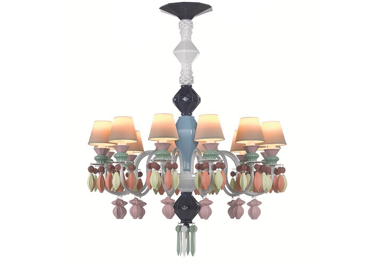 【リヤドロ/LLADRO / GOODS】のBelle de Nuit Chandelier 12 / ベル・ドゥ・ニュイ シャンデリア 12灯 インテリア・キッズ・メンズ・レディースファッション・服の通販 founy(ファニー) 　エレガント 上品　Elegant　コレクション　Collection, Seasonal Line　シルバー　Silver, Metallic Silver　透かし　Cut-Out, Lacework　フォルム　Silhouette, Form　レース　Lace, Lace Fabric　送料無料　Free Shipping　ホーム・キャンプ・アウトドア・お取り寄せ　Home Living / Home & Lifestyle / Camping Gear / Outdoor Camping　家具・インテリア　Home Furniture & Interior. Stylish & Functional Living Spaces　ライト・照明　Lamps & Lighting Fixtures　シャンデリア・クリスタル照明　Chandelier / Crystal Ceiling Light　マルチ|ID: prp329100003012067 ipo3291000000033331352