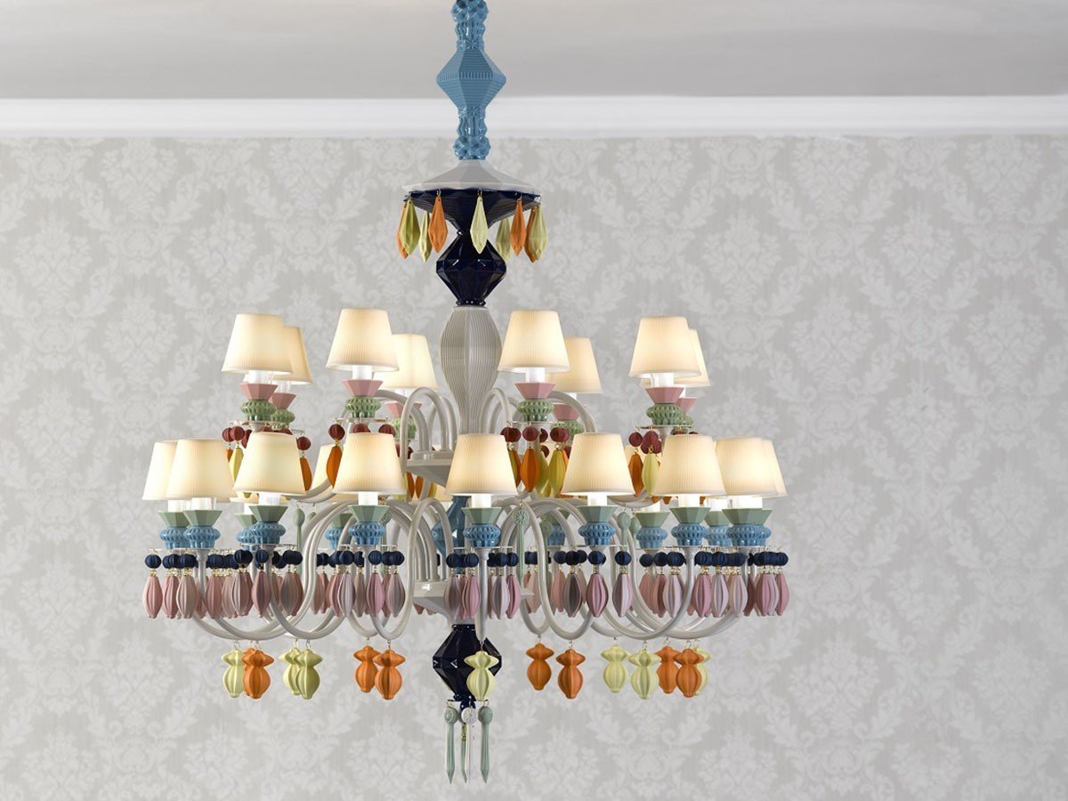 【リヤドロ/LLADRO / GOODS】のBelle de Nuit Chandelier 12 / ベル・ドゥ・ニュイ シャンデリア 12灯 インテリア・キッズ・メンズ・レディースファッション・服の通販 founy(ファニー) 　エレガント 上品　Elegant　コレクション　Collection, Seasonal Line　シルバー　Silver, Metallic Silver　透かし　Cut-Out, Lacework　フォルム　Silhouette, Form　レース　Lace, Lace Fabric　送料無料　Free Shipping　ホーム・キャンプ・アウトドア・お取り寄せ　Home Living / Home & Lifestyle / Camping Gear / Outdoor Camping　家具・インテリア　Home Furniture & Interior. Stylish & Functional Living Spaces　ライト・照明　Lamps & Lighting Fixtures　シャンデリア・クリスタル照明　Chandelier / Crystal Ceiling Light　カラー「マルチ」参考イメージ|ID: prp329100003012067 ipo3291000000033331365