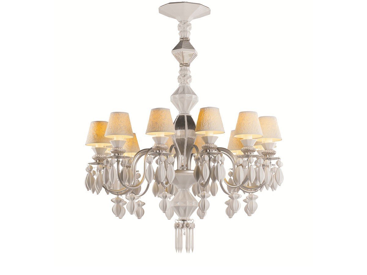 【リヤドロ/LLADRO / GOODS】のBelle de Nuit Chandelier 12 / ベル・ドゥ・ニュイ シャンデリア 12灯 インテリア・キッズ・メンズ・レディースファッション・服の通販 founy(ファニー) 　エレガント 上品　Elegant　コレクション　Collection, Seasonal Line　シルバー　Silver, Metallic Silver　透かし　Cut-Out, Lacework　フォルム　Silhouette, Form　レース　Lace, Lace Fabric　送料無料　Free Shipping　ホーム・キャンプ・アウトドア・お取り寄せ　Home Living / Home & Lifestyle / Camping Gear / Outdoor Camping　家具・インテリア　Home Furniture & Interior. Stylish & Functional Living Spaces　ライト・照明　Lamps & Lighting Fixtures　シャンデリア・クリスタル照明　Chandelier / Crystal Ceiling Light　シルバー|ID: prp329100003012067 ipo3291000000036472313