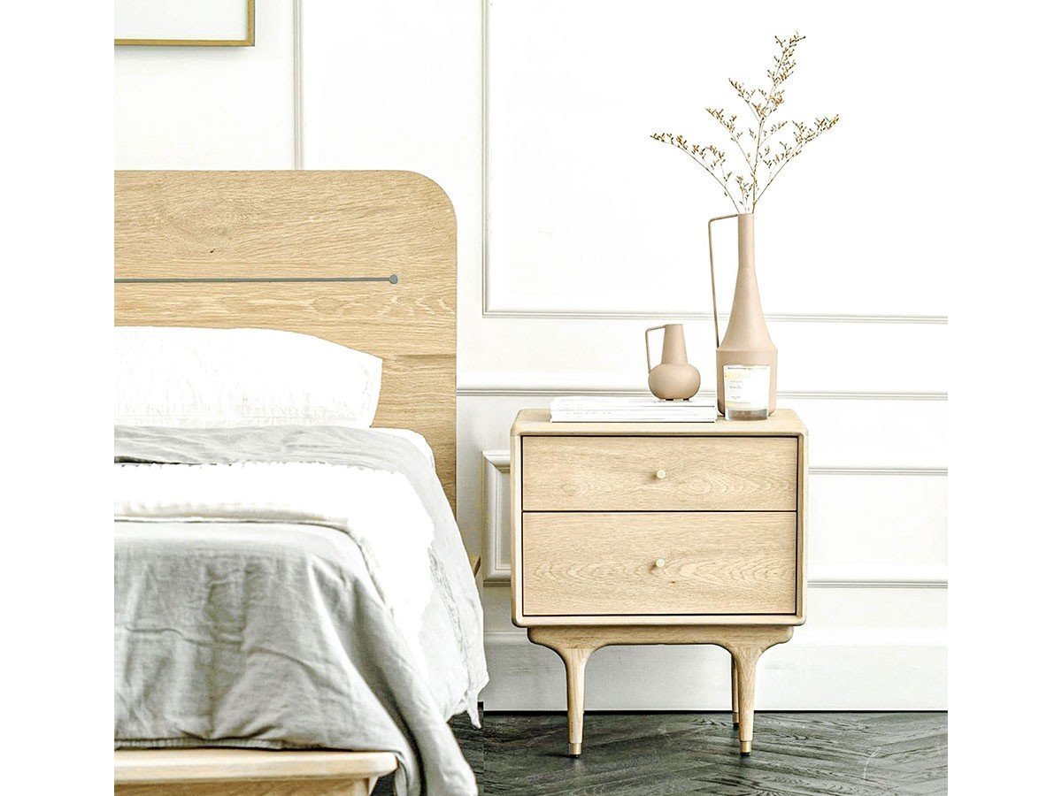 【サンダーデザイン/XANDER DESIGNS / GOODS】のJULIE BED SIDE TABLE WHITE OAK / ジュリー ベッドサイドテーブル(ホワイトオーク) 人気、トレンドファッション・服の通販 founy(ファニー) 　送料無料　Free Shipping　コレクション　Collection　テーブル　Table　フォルム　Form　ヴィンテージ　Vintage　エレガント 上品　Elegant　時計　Clock　ホーム・キャンプ・アウトドア・お取り寄せ　Home,Garden,Outdoor,Camping Gear　家具・インテリア　Home Furniture & Interior. Stylish & Functional Living Spaces　テーブル　Table　サイドテーブル・小テーブル　Side Table/Small Table　other-3|ID: prp329100003014239 ipo3291000000031497164