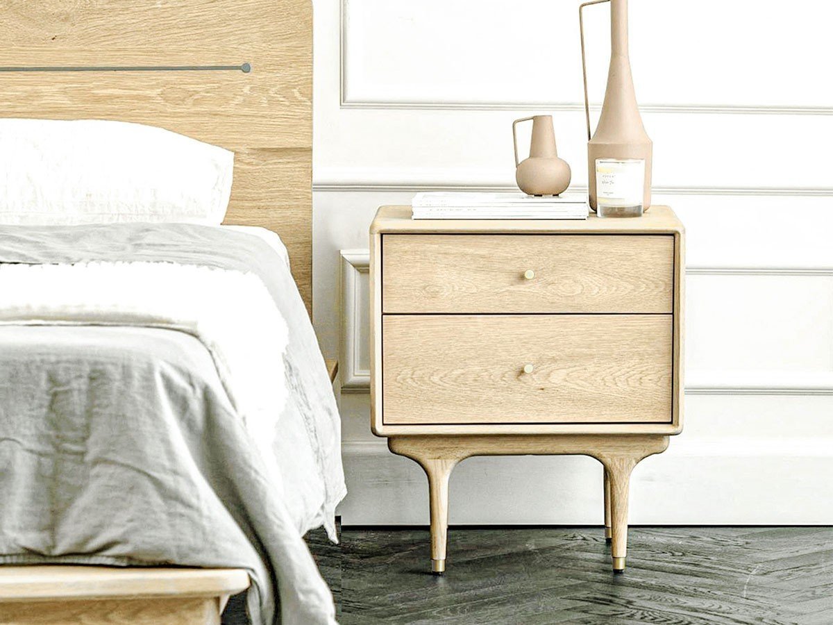 【サンダーデザイン/XANDER DESIGNS / GOODS】のJULIE BED SIDE TABLE WHITE OAK / ジュリー ベッドサイドテーブル(ホワイトオーク) 人気、トレンドファッション・服の通販 founy(ファニー) 　送料無料　Free Shipping　コレクション　Collection　テーブル　Table　フォルム　Form　ヴィンテージ　Vintage　エレガント 上品　Elegant　時計　Clock　ホーム・キャンプ・アウトドア・お取り寄せ　Home,Garden,Outdoor,Camping Gear　家具・インテリア　Home Furniture & Interior. Stylish & Functional Living Spaces　テーブル　Table　サイドテーブル・小テーブル　Side Table/Small Table　other-4|ID: prp329100003014239 ipo3291000000031497165