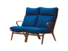 【天童木工/Tendo Mokko / GOODS】のDAN Easy Chair / ダン イージーチェア 2シーター 張地:カッセル C0557 ダークブルー(グレードC)、フレームブラウンウォールナット|ID:prp329100003088293