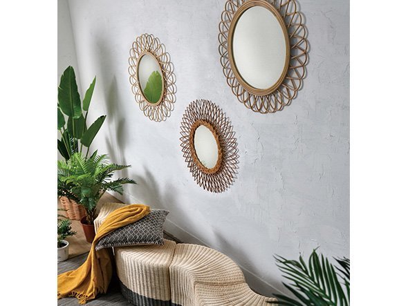 【フライミーヴィラ/FLYMEe Villa / GOODS】のRattan Mirror / ラタンミラー e45048 人気、トレンドファッション・服の通販 founy(ファニー) 　送料無料　Free Shipping　ハンド　Hand　ラタン　Rattan　ホーム・キャンプ・アウトドア・お取り寄せ　Home,Garden,Outdoor,Camping Gear　家具・インテリア　Furniture　ミラー・ドレッサー　Mirror　ミラー・鏡　Mirror　ホーム・キャンプ・アウトドア・お取り寄せ　Home,Garden,Outdoor,Camping Gear　家具・インテリア　Furniture　ミラー・ドレッサー　Mirror　ドレッサー　Dresser　other-3|ID: prp329100003096867 ipo3291000000031496081