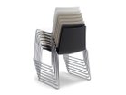 【アンドリュー ワールド/Andreu World / GOODS】のFlex Chair Stackable Chair Thermo-polymer Shell / フレックス チェア SI1300 スタッカブルチェア スレッジベース(サーモポリマーシェル) 10脚までスタッキング(重ね置き)が可能です。|ID:prp329100003120968