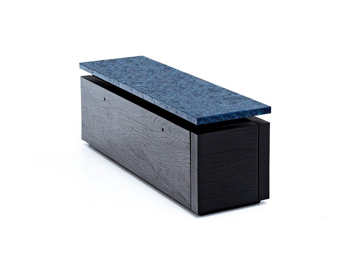 【アージェントアンドゥ/Urgent Undo / GOODS】のJu "gravity" bench 1.0 / ジュウ “グラビティ” ベンチ 1.0 (ダークデニムストーン) インテリア・キッズ・メンズ・レディースファッション・服の通販 founy(ファニー) 　ストーン　Stone　デニム　Denim　ホーム・キャンプ・アウトドア・お取り寄せ　Home,Garden,Outdoor,Camping Gear　家具・インテリア　Furniture　チェア・椅子　Chair　ベンチ・ダイニングベンチ　Bench/Dining Bench　ベースウッド:ヴィクトリアンローズウッド(炭化仕上)|ID: prp329100003169532 ipo3291000000030186989