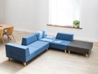 【フランネルソファ/FLANNEL SOFA / GOODS】のPIVO ONE ARM SOFA / ピヴォ 2人掛け片肘ソファ 本商品2台と同シリーズの「スツール Xラージ」を組み合わせたイメージ|ID: prp329100003188438 ipo3291000000030182519