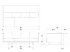 【ヒラシマ/HIRASHIMA / GOODS】のCARAMELLA C Counter Sofa / カラメッラ C カウンターソファ 「幅221cm(ソファ単品)」寸法図|ID:prp329100003218016