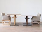 【ヒラシマ/HIRASHIMA / GOODS】のLIBERIA PLUS Arm Chair / リベリアプラス アームチェア 左:本商品、右:サイズ違いの「LDチェア(座面高40cm)」ダイニングシリーズとリビ|ID: prp329100003218045 ipo3291000000033357575