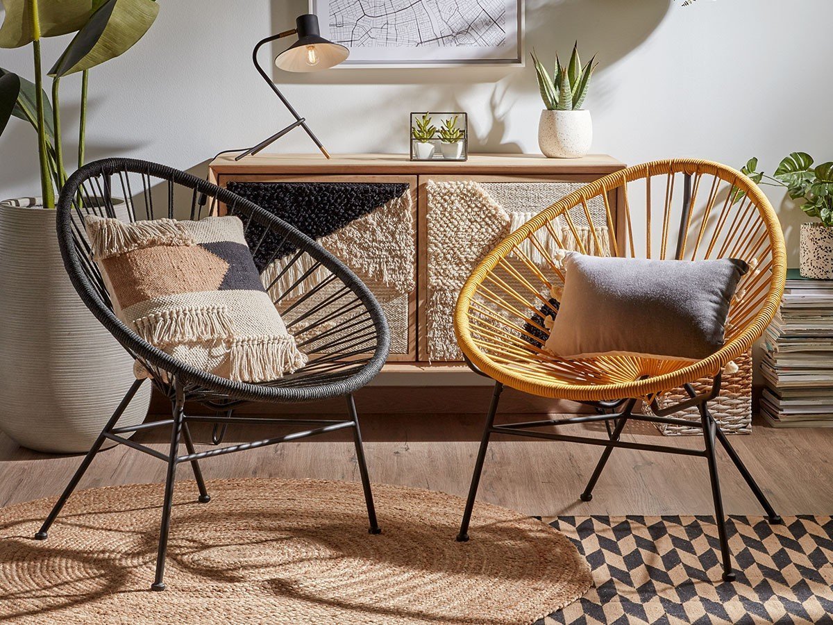 【ラフォーマ/LaForma / GOODS】のSAMANTHA / サマンサ チェア(ブラックフレーム) 人気、トレンドファッション・服の通販 founy(ファニー) 　送料無料　Free Shipping　フォルム　Silhouette, Form　フレーム　Frame, Outline　モダン　Modern, Contemporary　ラウンド　Round, Round Neck　リゾート　Resort, Vacation Style　リラックス　Relax, Relaxed Fit　 other-1|ID: prp329100003269374 ipo3291000000035324479