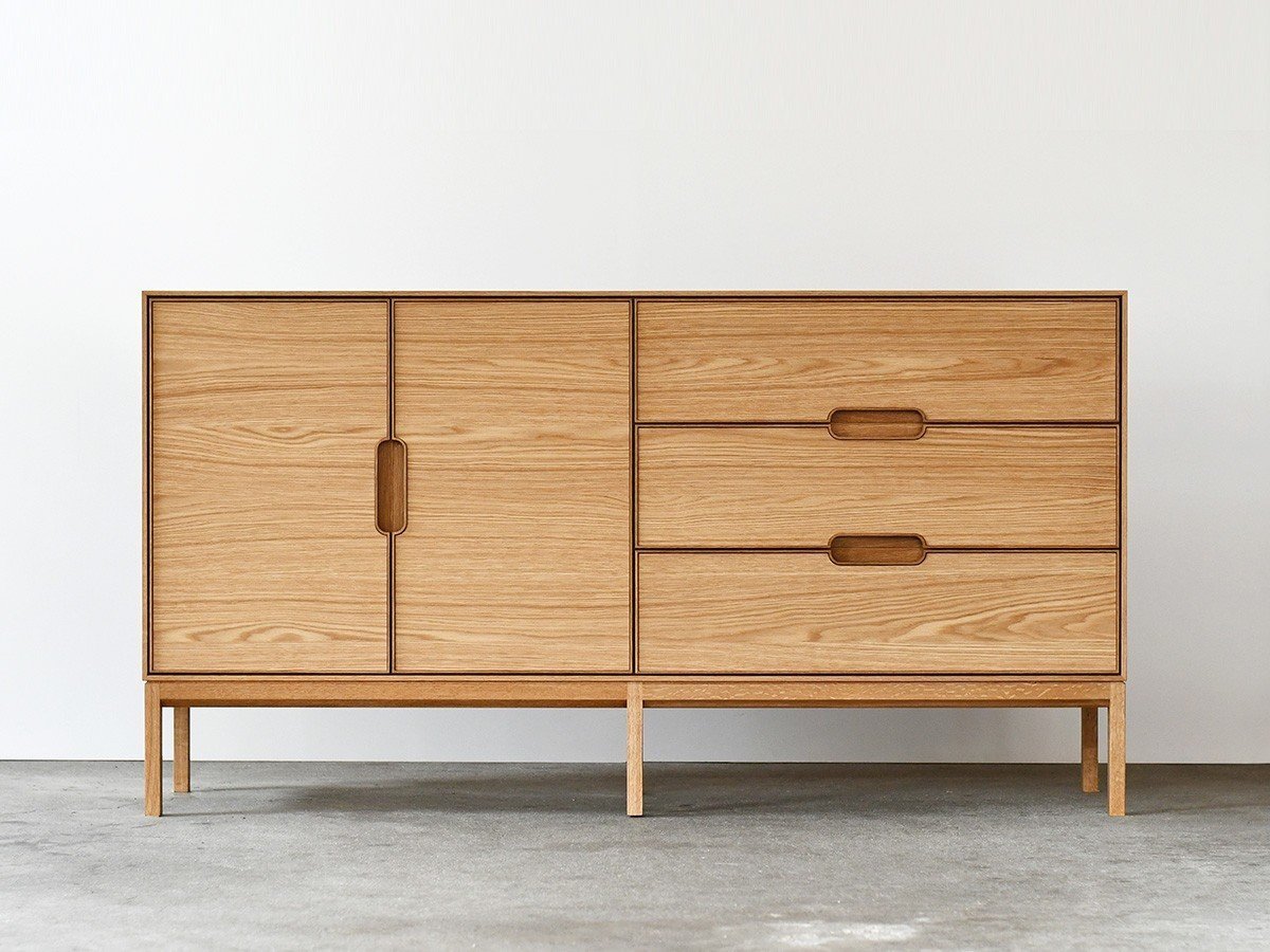 【松井木工/MATSUI MOKKO / GOODS】のLAF Cabinet 4doors + 3drawers / ラフ キャビネット 4ドア + 3ドロワー 幅200cm(木面 / 木脚) インテリア・キッズ・メンズ・レディースファッション・服の通販 founy(ファニー) 　ヴィンテージ　Vintage Style　チェリー　Cherry, Cherry Pattern　モダン　Modern, Contemporary　ホーム・キャンプ・アウトドア・お取り寄せ　Home Living / Home & Lifestyle / Camping Gear / Outdoor Camping　家具・インテリア　Home Furniture & Interior. Stylish & Functional Living Spaces　収納家具・キャビネット　Storage Furniture　収納キャビネット・扉付き棚　Cabinet / Storage Cabinet　ホーム・キャンプ・アウトドア・お取り寄せ　Home Living / Home & Lifestyle / Camping Gear / Outdoor Camping　家具・インテリア　Home Furniture & Interior. Stylish & Functional Living Spaces　収納家具・キャビネット　Storage Furniture　サイドボード・リビング収納　Cabinet / Storage Cabinet　ウッド「ホワイトオーク」参考イメージ|ID: prp329100003278575 ipo3291000000030252682