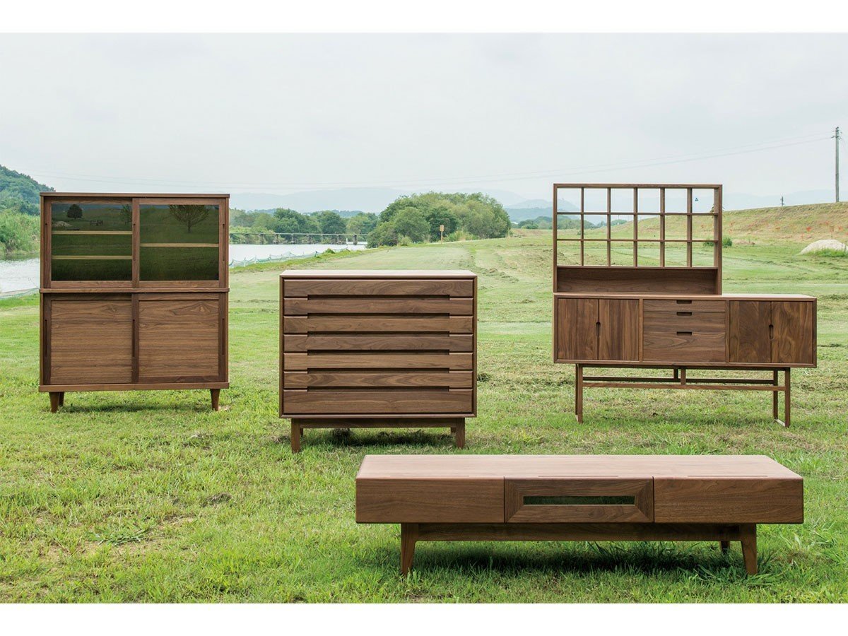 【松井木工/MATSUI MOKKO / GOODS】のFennel GRASS CABINET 4D / フェンネル ガラスキャビネット 4ドア 人気、トレンドファッション・服の通販 founy(ファニー) 　ヴィンテージ　Vintage　ガラス　Glass　コンパクト　Compact　スリム　Slim　チェリー　Cherry　テーパード　Tapered　モダン　Modern　ホーム・キャンプ・アウトドア・お取り寄せ　Home,Garden,Outdoor,Camping Gear　家具・インテリア　Furniture　収納家具・キャビネット　Storage Furniture　キャビネット　Cabinet　other-3|ID: prp329100003278586 ipo3291000000031491668
