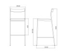 【杉山製作所/Sugiyama Seisakusho / GOODS】のCoFe PF COUNTER CHAIR / コフェ PF カウンターチェア 「座面高72cm」寸法図|ID: prp329100003371361 ipo3291000000033217741