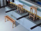 【フルクラム/Fulcrum / GOODS】のHi.series bench / エイチアイシリーズ ベンチ 折り加工を施した鋼板を、座面の一部としたシリーズです。鋼板パーツは、建築板金工場にて一点ずつ加工され|ID:prp329100003439419