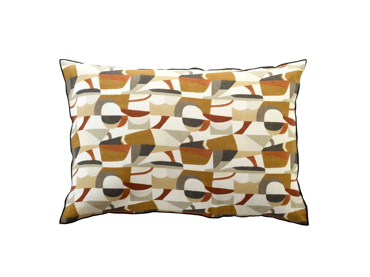 【カサマンス/CASAMANCE / GOODS】のFascination Lin Cushion / ファシナシオン リネン クッション 60 × 40cm インテリア・キッズ・メンズ・レディースファッション・服の通販 founy(ファニー) 　送料無料　Free Shipping　クッション　Cushion, Throw Pillow　パイピング　Piping, Trim Design　パターン　Pattern, Design Print　フランス　France, French　プリント　Print, Printed Pattern　リネン　Linen, Linen Fabric　リボン　Ribbon, Bow　ホーム・キャンプ・アウトドア・お取り寄せ　Home Living / Home & Lifestyle / Camping Gear / Outdoor Camping　家具・インテリア　Home Furniture & Interior. Stylish & Functional Living Spaces　その他 インテリア雑貨、家具　Home Decor & Furniture Extras　ノワール / タバ|ID: prp329100003453565 ipo3291000000035324954