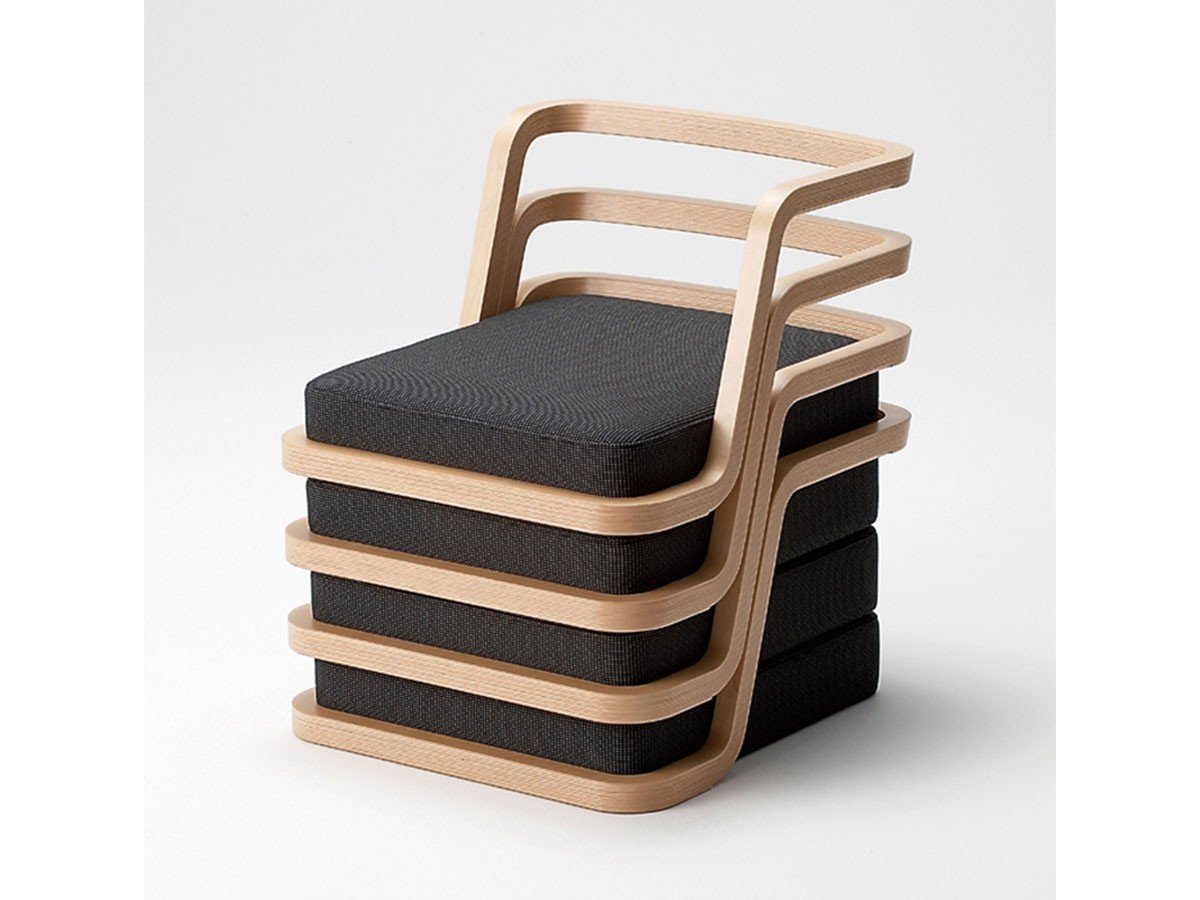 【天童木工/Tendo Mokko / GOODS】のKan 座イス / カン 座イス インテリア・キッズ・メンズ・レディースファッション・服の通販 founy(ファニー) 　送料無料　Free Shipping　クッション　Cushion, Throw Pillow　フレーム　Frame, Outline　モダン　Modern, Contemporary　ホーム・キャンプ・アウトドア・お取り寄せ　Home Living / Home & Lifestyle / Camping Gear / Outdoor Camping　家具・インテリア　Home Furniture & Interior. Stylish & Functional Living Spaces　チェア・椅子　Seating & Chairs　ローチェア・和風座椅子　Floor & Low Chairs　4台までスタッキング(重ね置き)が可能です。|ID: prp329100003536972 ipo3291000000034807605