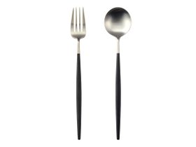 【クチポール/Cutipol / GOODS】のGOA Serving Spoon & Fork / ゴア サービングスプーン & フォーク(ブラック × シルバー) 人気、トレンドファッション・服の通販 founy(ファニー) エレガント 上品 Elegant シルバー Silver, Metallic Silver シンプル Simple, Minimal テーブル Table, Dining Table フォルム Silhouette, Form 送料無料 Free Shipping |ID:prp329100003592349