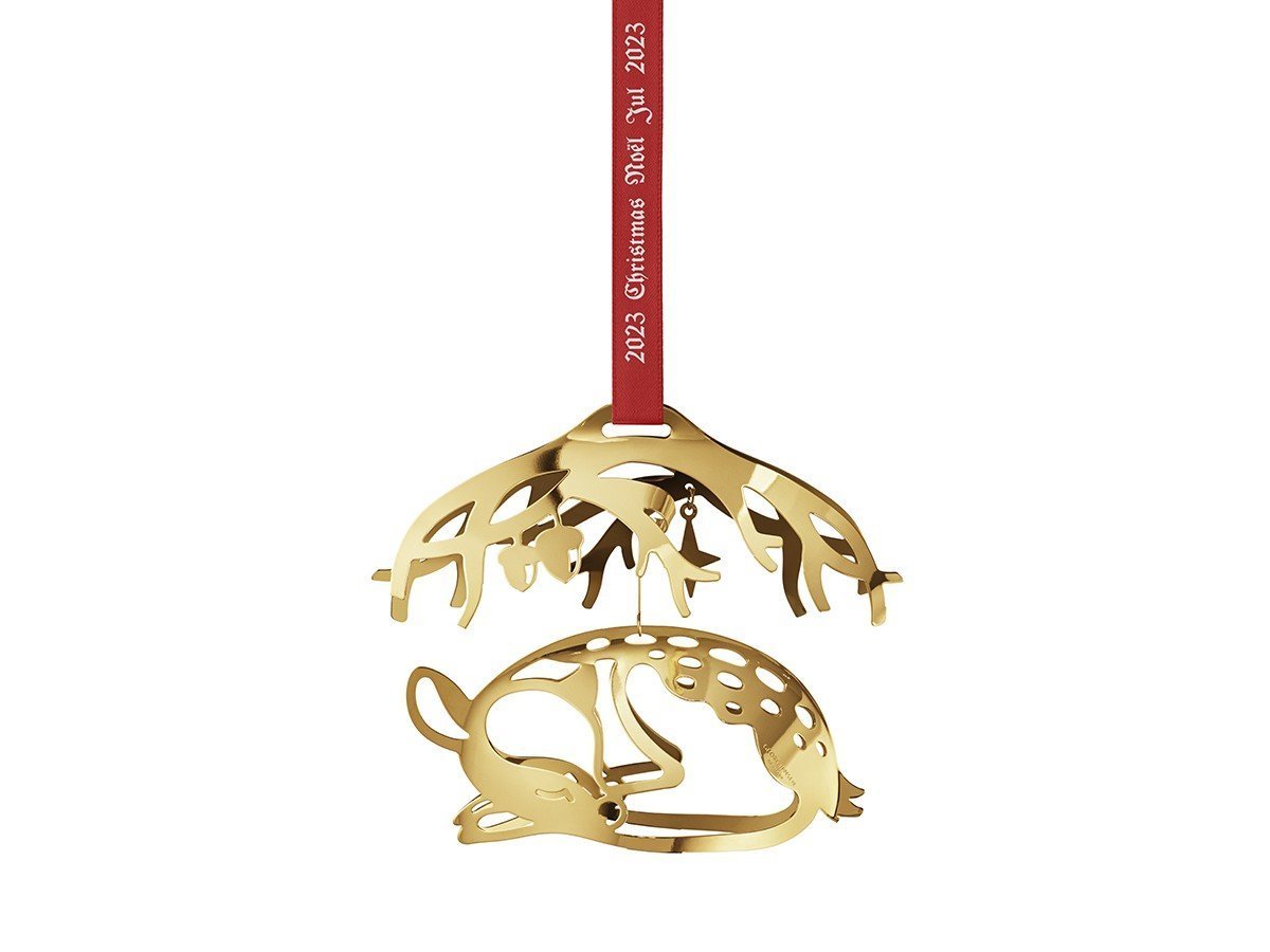 【ジョージ ジェンセン/GEORG JENSEN / GOODS】の2023 CHRISTMAS MOBILE DEER / 2023 クリスマス モビール ディア インテリア・キッズ・メンズ・レディースファッション・服の通販 founy(ファニー) 　クリスマス X'mas　Christmas Xmas　プリント　Print　モチーフ　Motif　リボン　Ribbon　冬　Winter　ゴールド|ID: prp329100003628345 ipo3291000000031700504