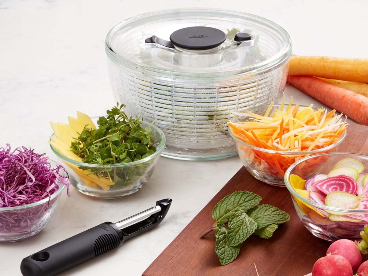 【オクソー/OXO / GOODS】のGlass Salad Spinner / サラダスピナー ガラス 人気、トレンドファッション・服の通販 founy(ファニー) 　送料無料　Free Shipping　ガラス　Glass　バスケット　Basket　フラット　Flat　プレート　Plate　ホーム・キャンプ・アウトドア・お取り寄せ　Home,Garden,Outdoor,Camping Gear　キッチン・ダイニング　Kitchen Dining　キッチン収納　Kitchen　other-6|ID: prp329100003756015 ipo3291000000031483581