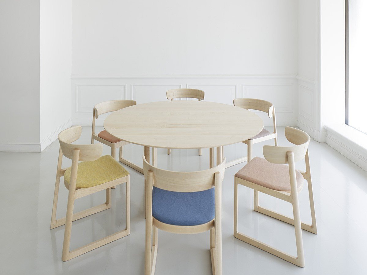 【マルニコレクション/MARUNI COLLECTION / GOODS】のEN Chair / エン チェア 張座(マットラスティレッド) インテリア・キッズ・メンズ・レディースファッション・服の通販 founy(ファニー) 　送料無料　Free Shipping　オレンジ　Orange　シンプル　Simple, Minimal　テーブル　Table, Dining Table　ファブリック　Fabric, Textile　フレーム　Frame, Outline　ループ　Loop, Loop Knit　ホーム・キャンプ・アウトドア・お取り寄せ　Home Living / Home & Lifestyle / Camping Gear / Outdoor Camping　家具・インテリア　Home Furniture & Interior. Stylish & Functional Living Spaces　チェア・椅子　Seating & Chairs　ダイニングチェア・木製チェア　Dining Chairs　参考イメージCopyright:Nacása & Partners Inc.|ID: prp329100003782408 ipo3291000000033429909
