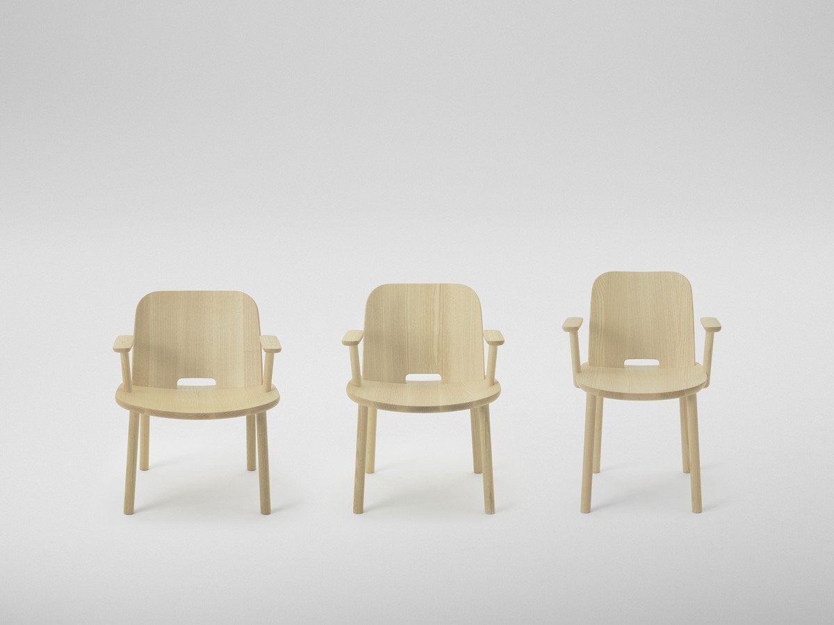 【マルニコレクション/MARUNI COLLECTION / GOODS】のFugu Arm Chair / フグ アームチェア インテリア・キッズ・メンズ・レディースファッション・服の通販 founy(ファニー) 　送料無料　Free Shipping　クッション　Cushion　フォルム　Form　ホーム・キャンプ・アウトドア・お取り寄せ　Home,Garden,Outdoor,Camping Gear　家具・インテリア　Furniture　チェア・椅子　Chair　ダイニングチェア　Dining Chair　ホーム・キャンプ・アウトドア・お取り寄せ　Home,Garden,Outdoor,Camping Gear　家具・インテリア　Furniture　チェア・椅子　Chair　アームチェア　Armchair　左:ラウンジチェア、中央:ロビーチェア、右:アームチェア(本商品)|ID: prp329100003782414 ipo3291000000030233743